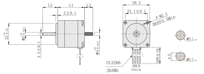 28步进电机尺寸图 28步进电机尺寸图