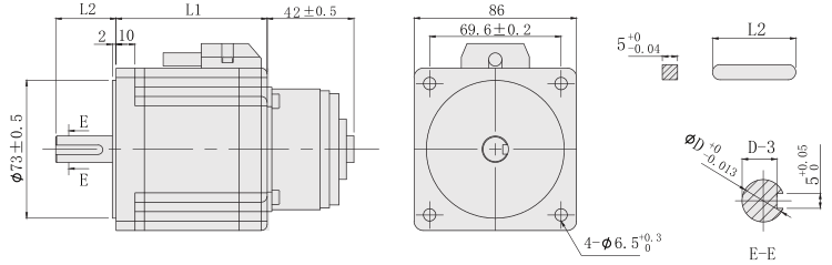 86mm刹车步进电机外形尺寸图 86mm刹车步进电机外形尺寸图