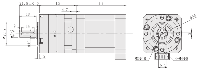 PE42行星减速步进电机尺寸图
