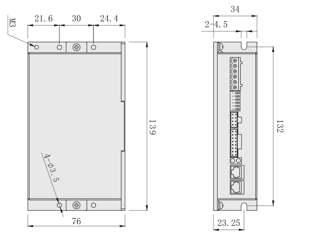 ES系列总线型驱动器尺寸图